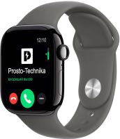 Apple Watch S11 42mm Jet Black Sport Band Stone Gray M/L
