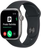Apple Watch S11 46mm Space Gray Sport Band Black M/L