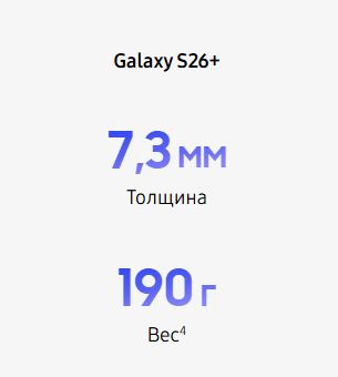 Характеристики Samsung Galaxy S26 plus