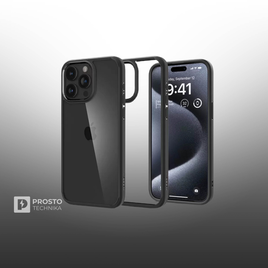 Чехол SPIGEN для iPhone 15 Pro - Ultra Hybrid - Черный