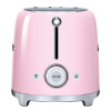 Тостер SMEG TSF01PKEU на 2 ломтика, розовый глянцевый; подогрев, размораживание, багель; 6 уровней поджаривания; съемный поддон для крошек