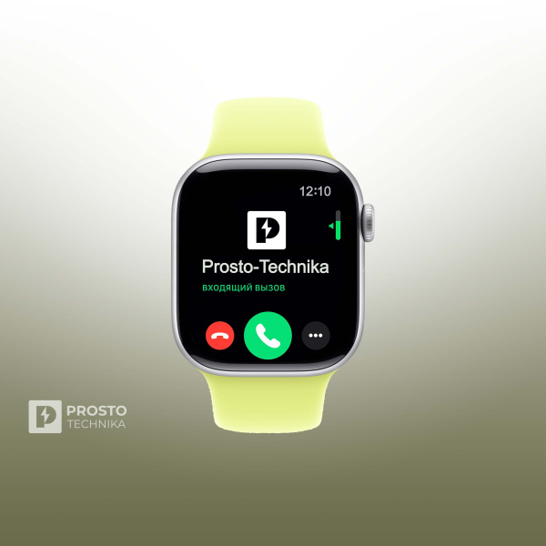 Apple Watch S11 46mm Silver Sport Band Neon Yellow M/L