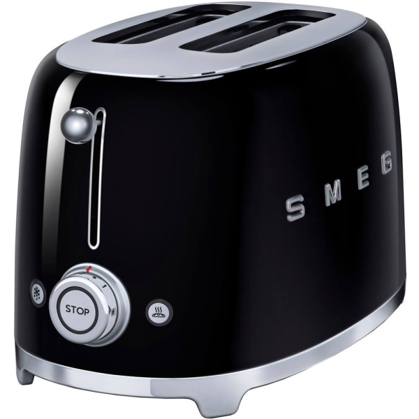 Тостер на 2 ломтика, Чёрный Smeg TSF01BLEU