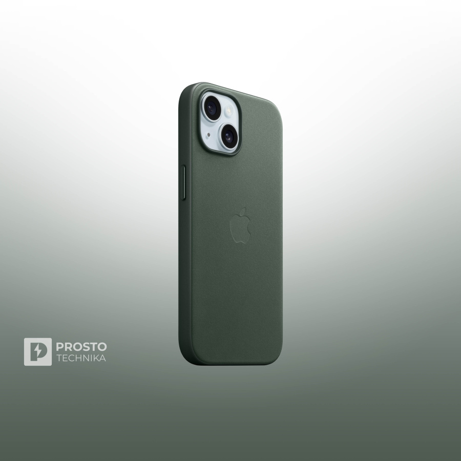 iPhone 15 FineWoven Case with MagSafe - Evergreen