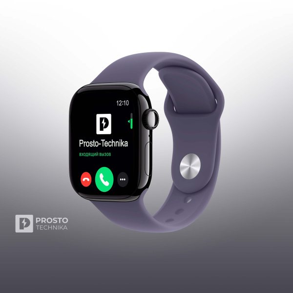 Apple Watch S11 42mm Jet Black Sport Band Purple Fog M/L