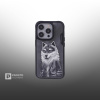 Чехол с вышивкой для Apple iPhone 15 Pro Nimmy Волк-Серый