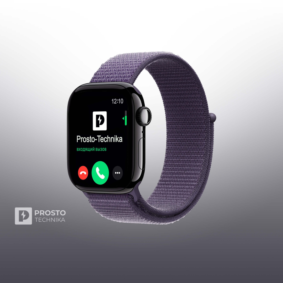 Apple Watch S11 42mm Jet Black Sport Loop Purple Fog