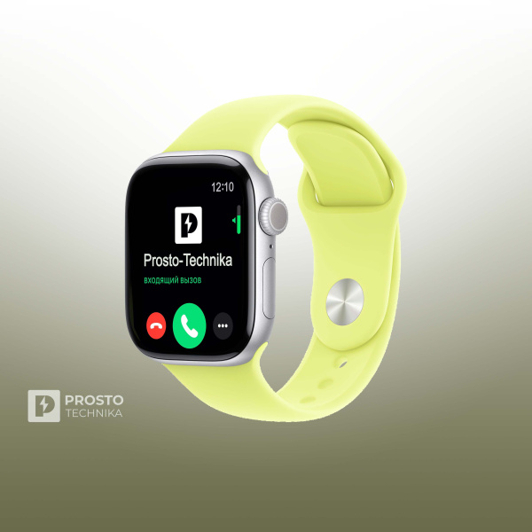 Apple Watch S11 46mm Silver Sport Band Neon Yellow M/L