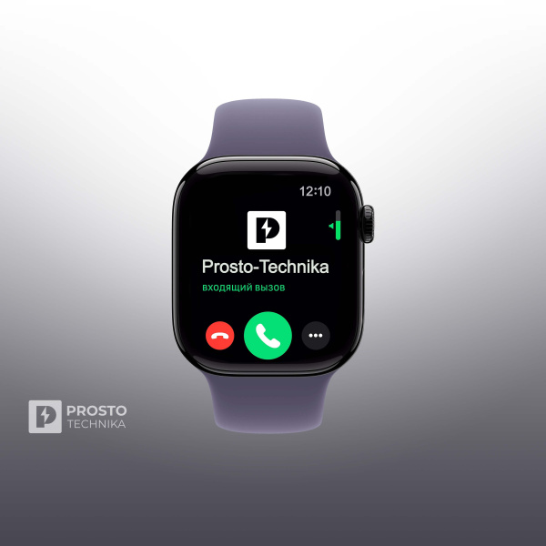 Apple Watch S11 42mm Jet Black Sport Band Purple Fog M/L