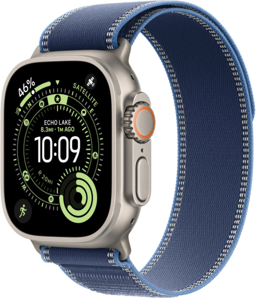 Умные часы Apple Watch Ultra 3, 49 мм, Natural Titanium Bright Blue Trail Loop M/L